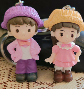 FEBRINA Cute Boy and Girl Miniature Keychain/Keyrings for couple gift ...