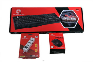 Quantron Keyboard Quantron QKB-14 MASTER KEYBOARD + WIRED MOUSE + 4 PORT USB HUB Wired ...