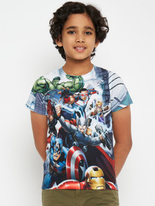 Marvel Avengers Boys Printed Polyester Regular T Shirt  Round Neck