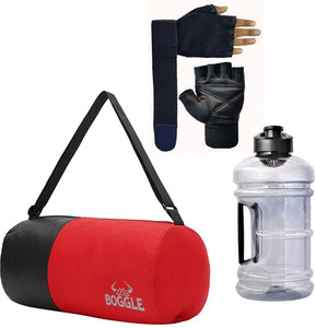 Boggle new gym combo for men gym bag ,gym gloves & galon shaker bottle ...