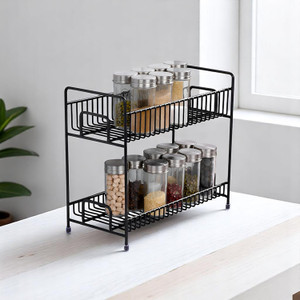 ADMIN INDUSTRIES Containers Kitchen Rack Steel 2 Layer Kitchen ...