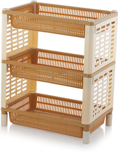 Liza Fruits/Vegetables Kitchen Rack Plastic Plastic Garnet 3 ...