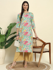 Sa Rasa Sa Rasa Women Floral Print Straight Kurta - Buy Sa Rasa Women Floral ...
