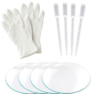 Lab Tissue Ink Dropper LABXPORT Watch Glass 75mm, 3ml Dropper & Gloves for beakers Covering ...