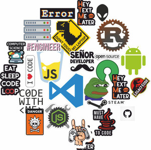 Yuckquee Coding Programming Laptop Stickers for Laptops, Car ...
