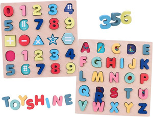 TOYSHINE Wooden ABC 123 Chunky Letters and Numbers Puzzle Toy Price in ...