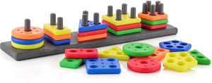 VELOSTE Square Shape Stacker Geometric Blocks Stacker Shape Puzzle ...