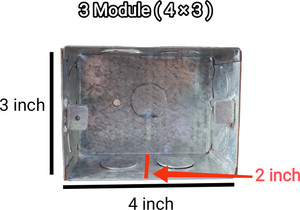 LightUp 3 Module Metal Box (4by 3 ) Metal Electrical Box Price in India ...