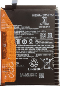 Batteria Compatibile Xiaomi Mi 11 Lite 5G, BP42, 4150mAh, Nera, Con Clip E Connettore USB-C