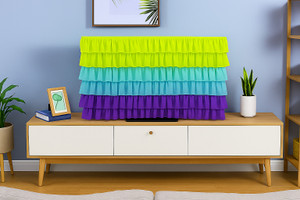 ANSHMJIMN Multicolor Layered Frill Fabric TV Cover for 43 inch LED/LCD ...