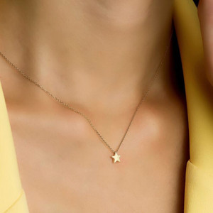 RKB SALES Gold-toned star shape minimal classical look chain for girls ...