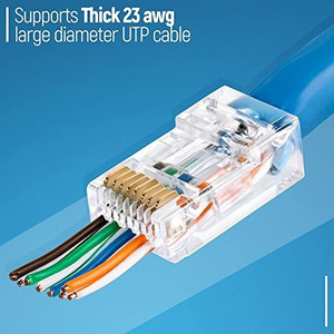 RAREGEAR RJ45 Connectors Cat5 Cat5e CAT6 Pass 23AWG Ethernet Cable ...
