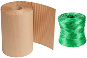 Shriram Ropes Shriram 120 GSM Brown Corrugated Paper Roll with Plastic Rope for ...