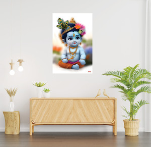 god & god's 16 inch 5D Bal Gopal Wall Sticker – Cute Krishna Decor ...