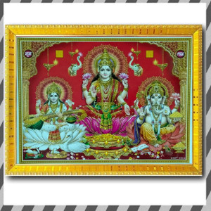GLSTRINGART Goddess Lakshmi Maa, Saraswati Maa & Lord Ganesha , HD ...