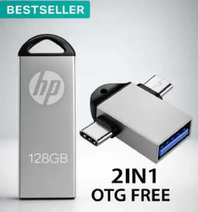 HP V220G 2IN OTG FREE 128 GB OTG Drive Compatible with Gaming Console ...