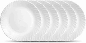Armin Glass Plain Classique Collection Full Plate Set - 6 Pieces (White ...