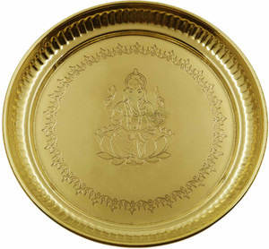 Spillbox Brass Ganesh itching thali-Size11|Aarti Plate for Puja ...