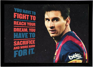 Lionel Messi Motivational Wall Art Framed Poster Paper Print - Sports ...