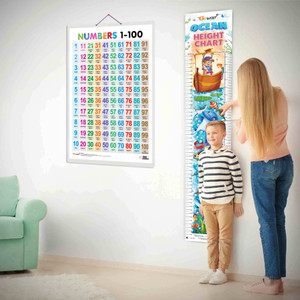 Numbers 1-100 and OCEAN HEIGHT CHART | Set of 2 | A kids Combo to Learn ...
