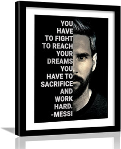 Lionel Messi Poster with Frame for Room - Quotes Poster for Bedroom ...