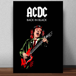 ACDC Rock band Music Black back Poster for Room & Office (13 Inch X 19 ...