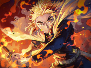 Kimetsu No Yaiba Ufotable Rengoku Kyoujurou Noes Matte Finish Poster ...