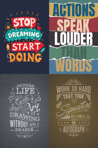 Inspire & Aspire: Motivational Quotes Poster Collection With UV Coated ...