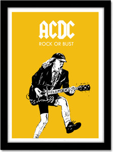AC DC Rock & Bust Band Large Frame Poster With Acrylic Glass for Room ...