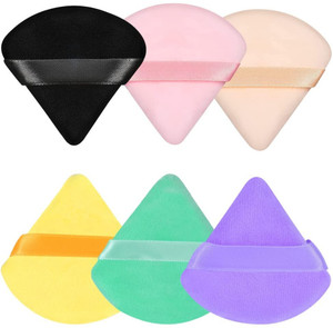 Plusbeauty TRIANGLE POWDER PUFF MAKEUP SPONGE PIZZA PUFF PACK OF 6 ...