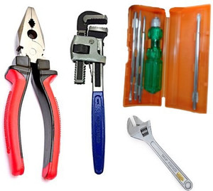 Hand power tool Screwdriver Set+8" Adjustable Spanner + 8" Plier Tool ...