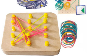 FORSIKHA Mathematical Manipulative Array Blocks Geo Board Shape Puzzle ...