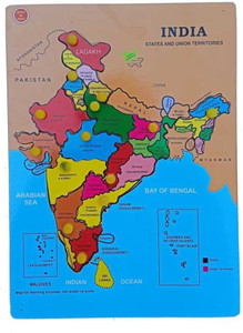 Karoli Collection India map Wooden Educational Jigsaw Toy Puzzles for ...