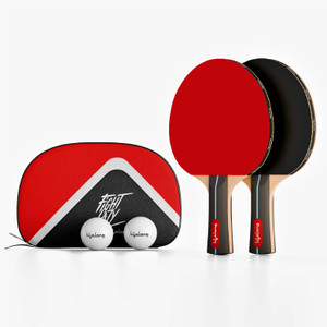 Lifelong Table Tennis Racquet Set l High quality rubber on both sides| 7 Ply Wood 2 TT Bat, 2 TT ball and 1 bag |