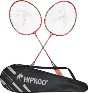 Hipkoo Sports 2 Tough Wide Body Aluminium Red Strung Badminton Racquet ...