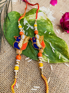 Sy blosam Designer stone 785 Mauli Thread, Plastic (PVC) Rakhi Set ...