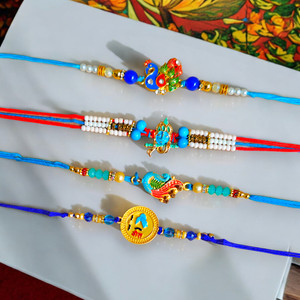 lavanya creation Designer Combo of 4 Rakhi Pearl, Plastic (PVC) Rakhi ...