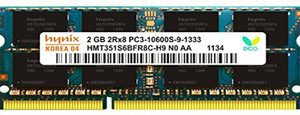 Lot De 2 Barrettes Mémoire DDR3 Hynix 2GB PC3-10600 (1333Mhz) - Reconditionnées