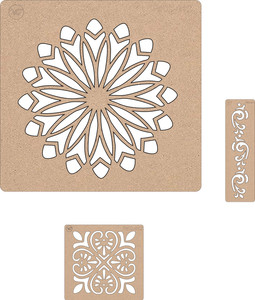 MustHaves Wooden Rangoli Stencils & Color Kit For Diwali - 4 Stencils (6x6 Inch) & 4 Colors (100g Total) - View #6