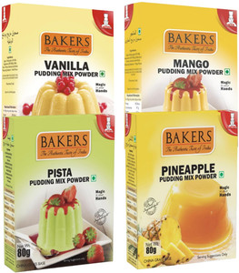 Bakers Pudding Mix Powder Vanilla| Mango| Pista| Pineapple (100 G Each ...
