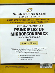 SBS Delhi University B A Prog & Hons 1st Year Principles Of Micro ...