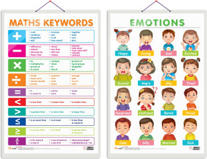 Set of 2 MATHS KEYWORDS and EMOTIONS Early Learning Educational Charts ...