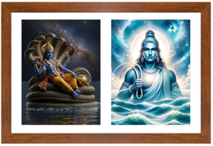 HitechMart Lord vishnu and varuna deva Photo Frame Religious Frame ...