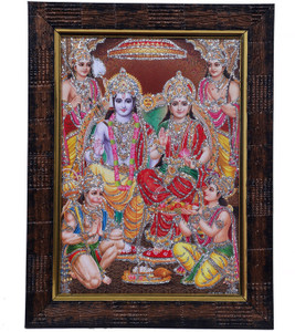 Dharmikk Ram darbar Hindu God Wooden Photo Frame Rectangular, Wall ...
