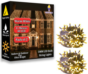 FIZZYTECH 40 LEDs 11 m Yellow Steady String Rice Lights Price in India ...