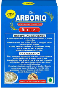 Arborio Rice India UMAI Premium Arborio Rice for Risotto, Product of Italy Arborio Rice ...