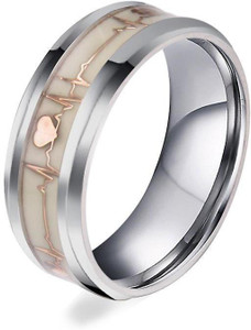 POONIR Romantic Heart Beat Design Stainless Steel Ring (RADIUM ...