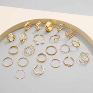 Jewels Galaxy Designer stackable ring combo for women/girls Alloy Gold ...