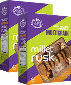Early Foods Pack of 2 - Multigrain Millet Rusk, Multigrain flavored ...