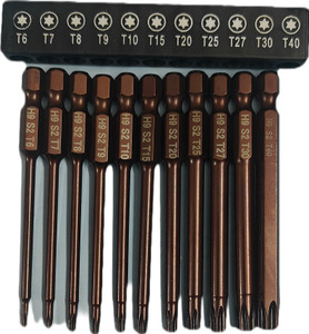h9 11-PCS impact Security Star 6 Point Torx Bit Set 1/4'' Hex Shank ...
